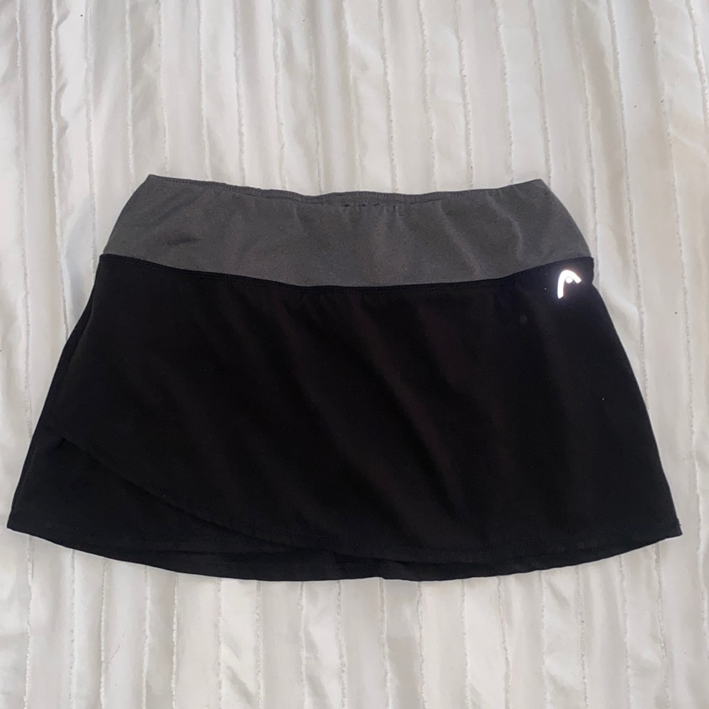 HEAD athletic (grey/ black) color block mini skirt with built in shorts, size s